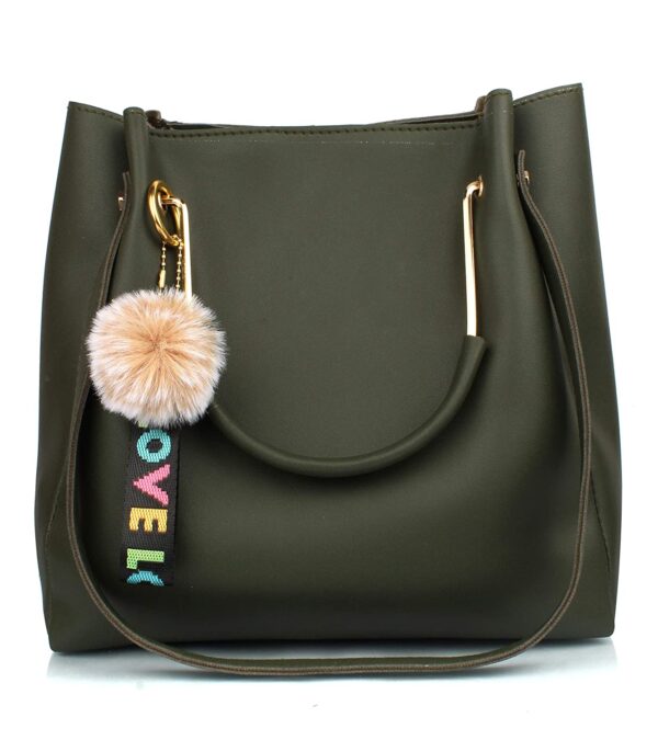 Green leather handbag for handbag