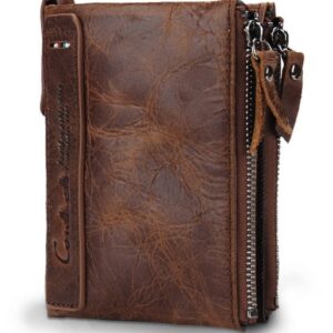 Men's genuine leather RFID blocking wallet