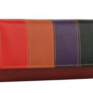 Multicolored leather women's purse