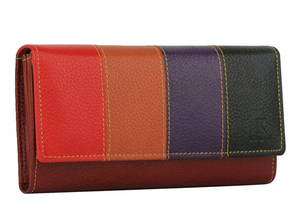 Multicolored leather women's purse
