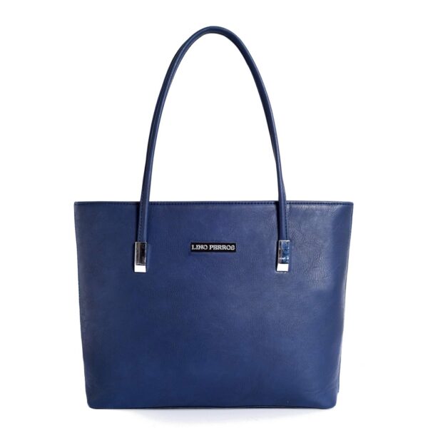 Navy leatherette tote bag