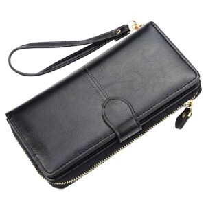 Women's leather High capacity clutch