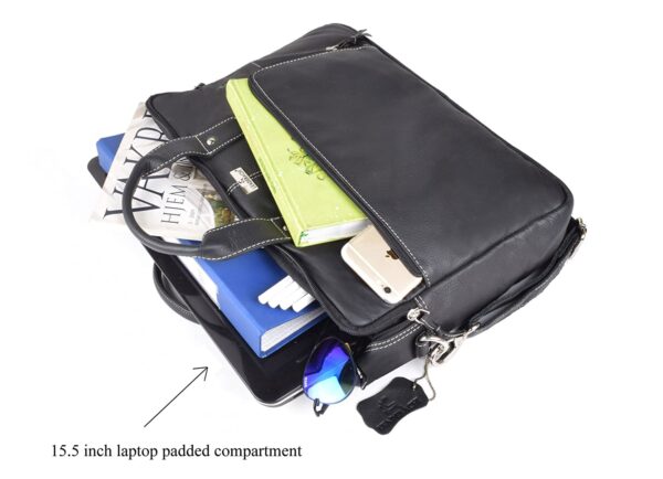 100% Genuine Leather Laptop Messenger Briefcase Bag - Image 2
