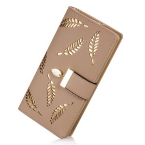 women's bi-fold card coin holder long purse