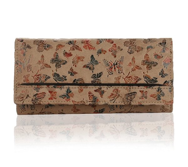women's butterfly pattern leather wallet