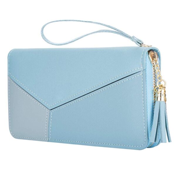 women's leather multi slots zipper coin large purse