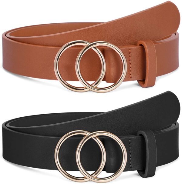 2 Pack Women Leather Belts