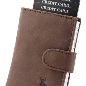 Brown Leather Unisex RFID Card Holder