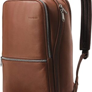 Classic Leather Slim Backpack, Cognac