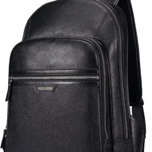 Classic School Laptop Backpack Genuine Leather Book Bag