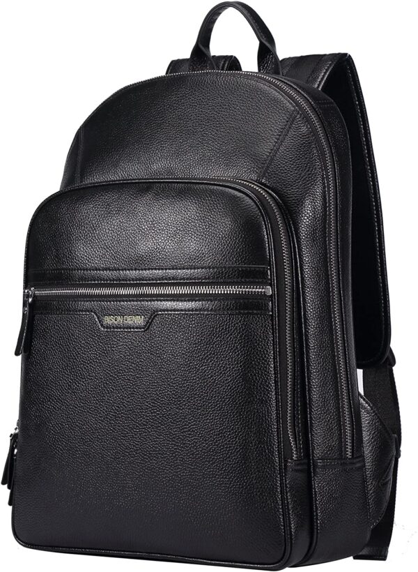 Classic School Laptop Backpack Genuine Leather Book Bag