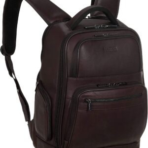 Colombian Leather Double Compartment Laptop RFID Backpack Bag