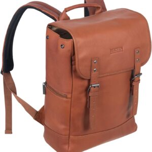 Colombian Leather Single Compartment Flapover Laptop Backpack