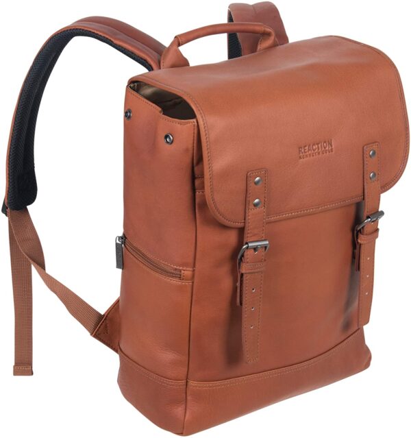 Colombian Leather Single Compartment Flapover Laptop Backpack