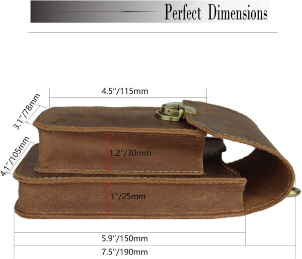 Mens Genuine Leather Small Waist Bag - Image 2