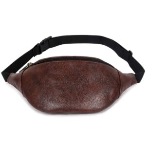 Faux Leather Waist Bag Travel Pouch with Adjustable Strap