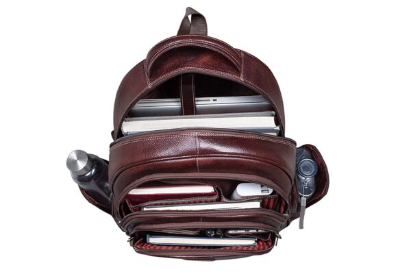 Genuine 30 ltrs Brown Leather Laptop Backpack - Image 2