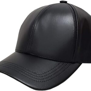 Genuine Cowhide Leather Adjustable Baseball Cap