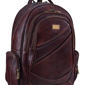 Genuine Leather 30 ltrs Brown Leather Laptop Backpack