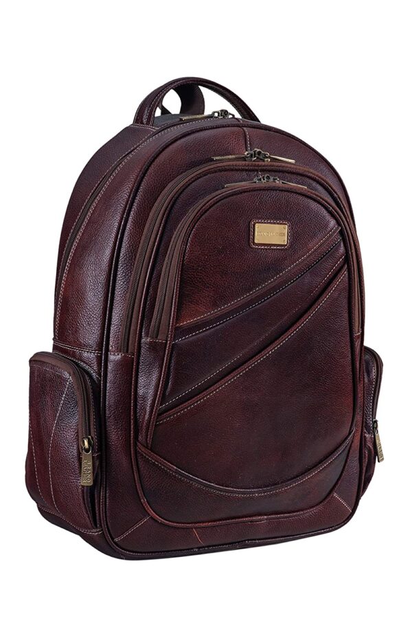 Genuine Leather 30 ltrs Brown Leather Laptop Backpack