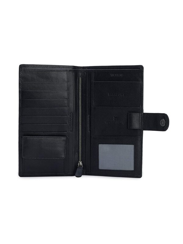 Genuine Leather Passport Wallet with Multiple Compartments