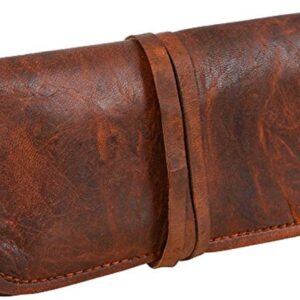 Genuine Leather Stationery Make-Up Wrap Case