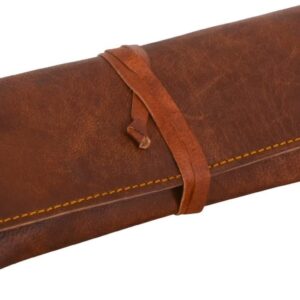 Genuine Leather Stationery Pencil Pen Case Art Pouch