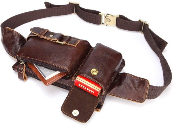 Genuine Leather Waist Packs Fanny Pack for Men Women