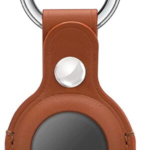 Genuine Leather for Air Tag Finder Protective Skin Cover with Keychain