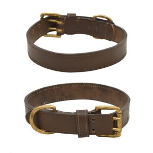 Genuine Leather with Antique Metal Buckle and D Ring