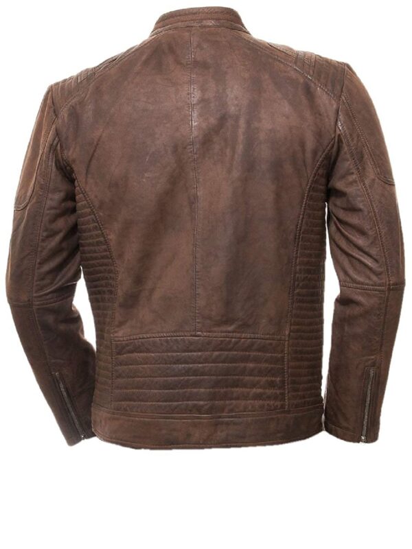Genuine leather dark brown stylish leather jacket
