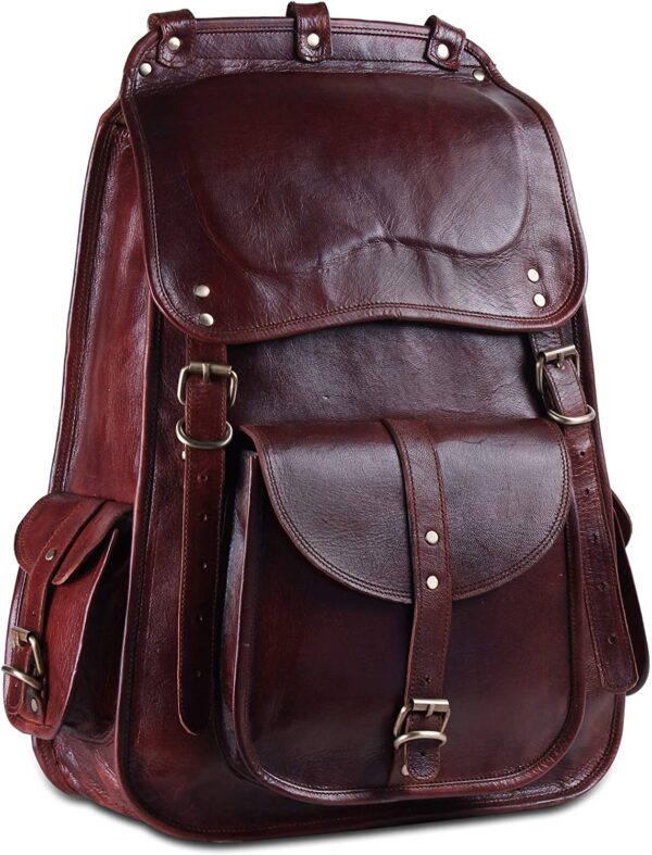 Handmade Full Grain 17 Inch Leather Laptop Backpack