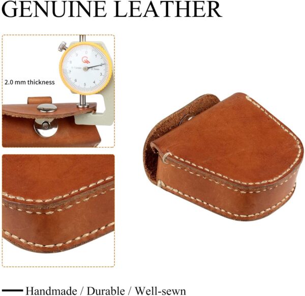 Handmade Genuine Leather Pouch Storage Bag for Slingshot Balls - Image 2