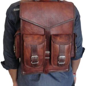 Handmade Leather Backpack Laptop Messenger Bag