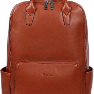 Laptop Backpack for Women 15.6 inch Computer Genuine Leather Backpack