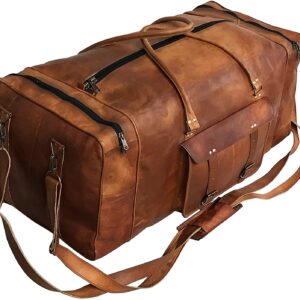 Large Leather 30 Inch Luggage Duffel Weekender bag