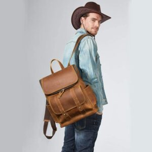 Leather Backpack 15.6 inch Laptop Backpack