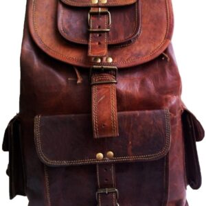 Leather Backpack Travel daypack Bag for men women