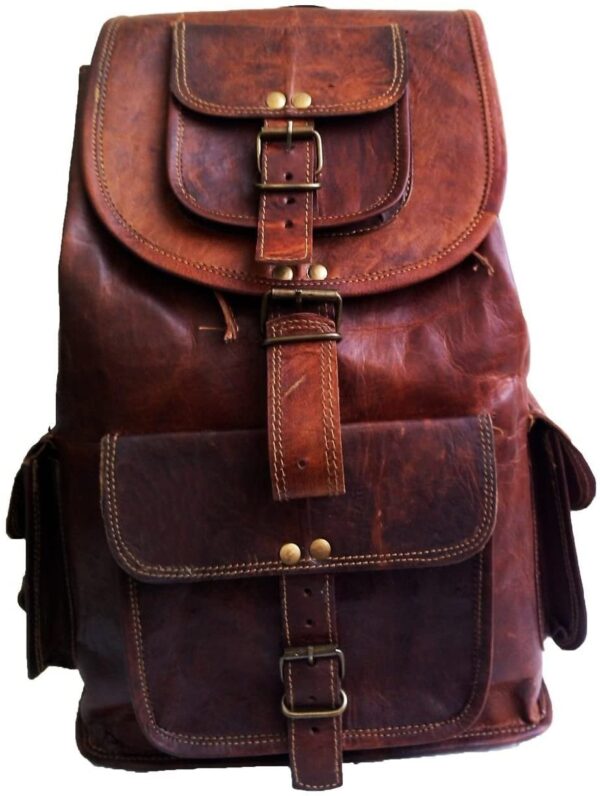 Leather Backpack Travel daypack Bag for men women