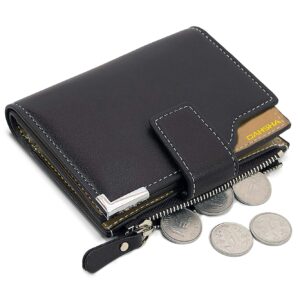 Leather Credit Debit Zipper Card Holder Wallet Coin Purse for Men & Women