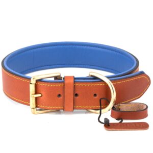 Leather Dog Collar Neck Belt for Small Medium Large Dogs