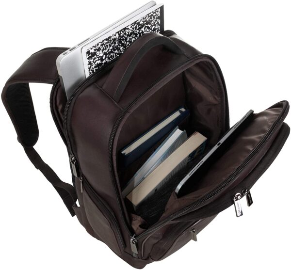 Leather Double Compartment Laptop RFID Backpack Bag