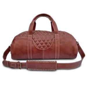 Leather Duffle Gym Bag Gifts for Men Women Travelling