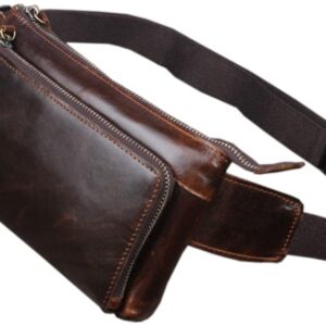 Leather Fanny Pack Waist Bag for Men Women