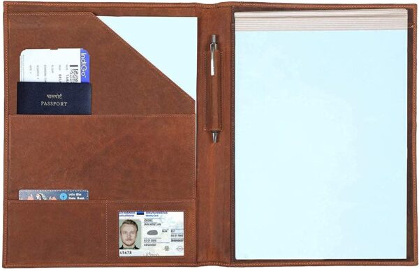 Leather Padfolio Resume Portfolio File Folder