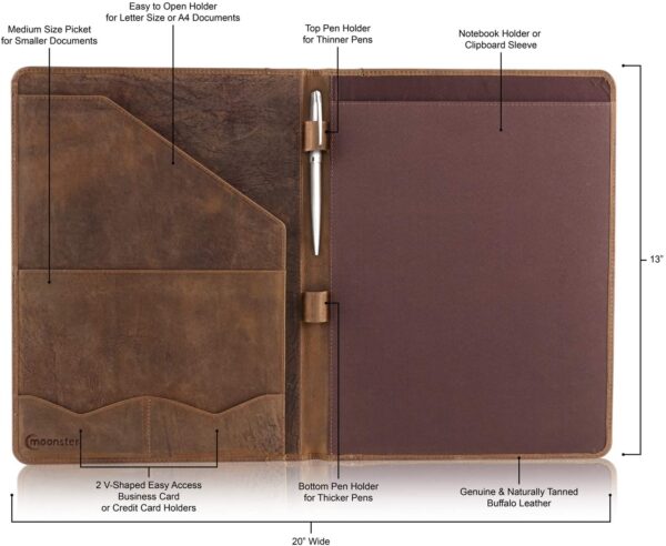 Leather Portfolio Professional Organizer Padfolio
