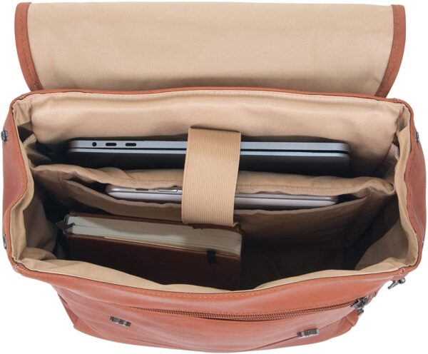 Leather Single Compartment Flapover 14.1” Laptop Backpack
