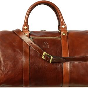 Leather Small Duffel Bag Gym Bag Weekender Overnight Unisex