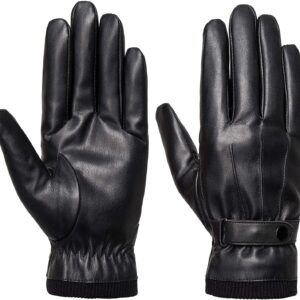 Leather Touchscreen Snap Closure Cycling Glove