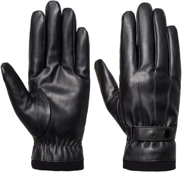 Leather Touchscreen Snap Closure Cycling Glove